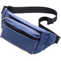 Ketmart Waist Pack Travel Handy Hiking Zip Pouch Document Money Phone Belt Sport Bag For Men And Women And Adult Leather (Navi Blue)