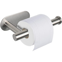 Hasthip Toilet Paper Holder Self Adhesive, Thicken 304 Stainless Steel Rustproof Adhesive Toilet Roll Holder No Drilling For Bathroom, Kitchen, Washroom, Chrome Finish, 16 * 4.5 * 8.2Cm (Silver)