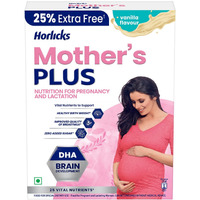 Horlicks Mother's Plus Vanilla 400 / 500 G Bib, For Pregnancy And Lactation With Protein For Birth Weight And Dha For Brain Development- No Added Sugar