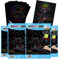 Jellybaby Pack Of 4 Return Gifts For Birthday For Kids Party Scratch Art Sheets Magic Doodle Art Drawing Coloring Book Black Scratch Paper Note Art And Craft