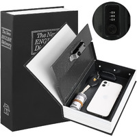 Shopo (Label) Book Locker Dictionary Stainless Steel Hidden Safe Jewellery Box/Cash Locker For Home And Office (18 X 12 X 5.5 Cm) (Black)