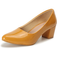 Denill Women Pump Block Heel (Yellow, Numeric_5)