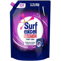 Surf Excel Matic Front Load Liquid Detergent 3.2 L Refill, Designed For Tough Stain Removal On Laundry In Washing Machines - Mega Pack