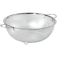 Freshome Multipurpose Stainless Steel Collander For Washing Fruits, Vegetables Filter Easily In The Kitchen Bowl (Medium) 28.5X10 Centimeters, Silver