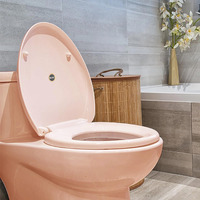 Ruhe Super Round Toilet Seat Cover - Pink| Premium Pvc Western Commode Toilet Seat Cover | Non-Slip Point And Durable Seat Cover | Easy Installation