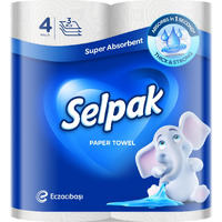 Selpak Kitchen Towel Paper - 3Ply (4 Rolls/Pack)