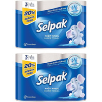 Selpak Imported Paper Towel Kitchen Roll 3 Ply - 3 Rolls (Pack Of 2)