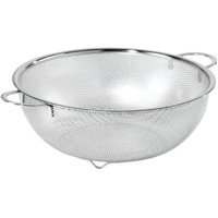 Freshome Multipurpose Stainless Steel Collander For Washing Rice, Fruits, Vegetables And Grains To Filter Easily In The Kitchen Bowl (Large) 31X10 Centimeter, Silver,31L X 15W X 9H Centimeters