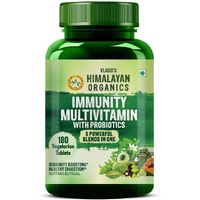 Vlado's Himalayan Organics Immunity Multivitamin With Probiotics | Vitamin B1,B2,B3,B5,B6,B12,A,E,K,D3, Zinc, Giloy, Calcium | 40+Vital Nutrients For Overall Health, Radiance, Strong Bones & Immunity - 180 Veg Tablets