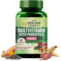 VladoS Himalayan Organics Multivitamin With Probiotics Supplement For Women With 60+ Essential Ingredients | Multiminerals For Immunity And Energy, Hair, Skin & Bone Support - 60 Veg Tablets