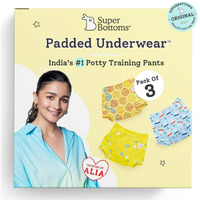 Superbottoms Padded Underwear For Babies | For Potty Training & Mess-Free Diaper-Free Time | 3 Layers Of Cotton Padding | Absorb 1 Pee | Pull-Up Style Potty Trainers