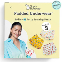 Superbottoms Padded Underwear | For Potty Training & Mess-Free Diaper-Free Time | Prevents Pee Puddles | 3 Layers Of Premium Cotton Padding (No Sponge) | (Jungle Jam, Size: 1, Pack Of 3)