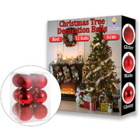 Fizzytech Shatterproof Christmas Balls Ornaments Pack Of 12 Pc Red Hanging Balls Size 6Cm Perfect Xmas Tree Decorations (6Cm Red 12 Pc)