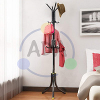 Ada Wrought Iron Coat Rack 12 Hooks Hanger | Creative Fashion Bedroom For Hanging Clothes,Bag,Hat,Scarf Shelves, Wrought Iron Modern Racks Standing Coat Rack (Black)