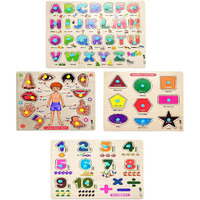 Appster Colorful Wooden Puzzle Toy For Kids Jigsaw Puzzles For Adults Baby Learning Educational Toys Board Game (Abcd + Shape & Color + Number + Body Parts)