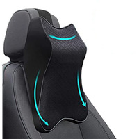 N2K2 Enterprise Memory Foam Car Neck Rest Pillow Seat Cushion Headrest Ergonomic Neck Support Help Relieve Neck Pain For Driver Front Back Seat, Office Chair, Fit Most Vehicles (Black Pack Of 1)
