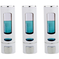 Bath Guru Abs Plastic Wall Mounted Soap Shampoo Conditioner Hand Wash Gel Dispenser Liquid Soap Sanitizer Dispenser For Bathroom Basin Kitchen Sink 400 Ml Pack Of 3 White