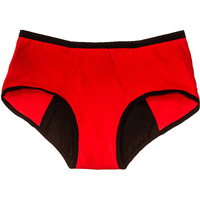 Healthfab ; The Fabulous You Cotton Blend Gopadfree Heavy Period Panty Hipster Leak Proof Underwear For Medium To Heavy Flow,Reusable For 2 Years Without Pads (Red,S),Pack Of 1,Women