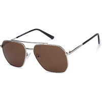 Vincent Chase Eyewear By Lenskart | Full Rim Square | Polarization And 100% Uv Protected Sunglasses | Men & Women | Large | Vc S12593/P Silver Frame/Lens Brown - Pack Of 1