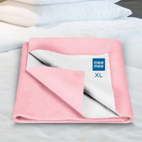 Mee Mee Reusable Water Proof Cotton Bed Protector Sheet/Extra Absorbent Mat/Dry Sheets/Urine Sheet/Dry Mat (140Cmx220Cm) (X-Large, Pink)