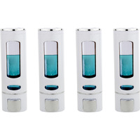 Bath Guru Abs Plastic Wall Mounted Soap Shampoo Conditioner Hand Wash Gel Dispenser Liquid Soap Sanitizer Dispenser For Bathroom Basin Kitchen Sink 400Ml Pack Of 4 White