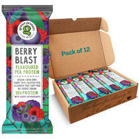 Green Protein Pea Protein Isolate Powder, Vegan Plant Protein, 15Gm Protein Per Serving, No Added Sugar, 100% Vegan, Soy Free, Dairy Free, Allergen Free, Berry Blast Flavor, Pack Of 12, 23 Gm Each