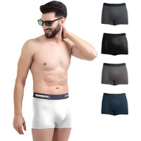 Freecultr Men's Underwear Anti Bacterial Micromodal Airsoft Trunk - Non Itch No Chaffing Sweat Proof - Ash Grey,Cloud White,Prussian Blue,Pot Black,Smoke Grey Size Xl Pack 5