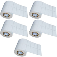 Vcr 2 X 1 Direct Thermal Barcode Label Sticker - 2 X 1 Inches - 50Mm X 25Mm - 2 Ups - 2000 Labels Per Roll - Pack Of 5 Rolls -White Self Adhesive Sticker For Printing Barcoding Labels 1 Inch Core