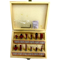 Jon Bhandari Tools 12Pc Premium Router Trimmer Bit Set 6Mm With Wooden Box Specially Designed For Wood Working