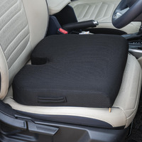 Fovera Car Seat Cushions | Memory Foam Seat Cushion For Car Driving Seat | Wedge Shape With U Cut-Out For Long Drives & Daily Commute | Relieves Back & Tailbone Pain (M-Below 80Kg Wt, Mesh Black)