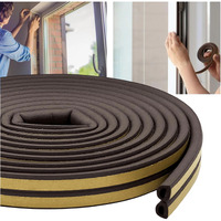 Mmt Acoustix Ethylene Propylene Diene Monomer Rubber Soundproofing, Dust Proof Door/Window Self Adhesive Door Seal (3 Piece, Brown)