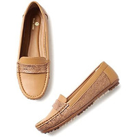 Marc Loire Women Comfortable Slip On Flat Loafer Ballet; Casual And Formal Footwear (Beige, 4)