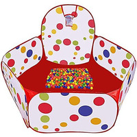 MagicwandLarge Polka Pool 100 Balls Polyester Multi-Colored Ball Pool For Kids With 100 BallsMade In India