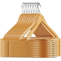 Evolluxi Lotus Wooden Hangers, Solid Wood Shirt Hangers,Dress Coat Jacket Clothes Hangers,With Extra Smooth Finish, 360 Degree Swivel Hook(Retro) (Beige, 18)