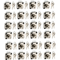 4-You Steel Hq 261 Multipurpose Drawer Lock With 2 Reversible Key (22 Mm, Silver Pack Of 24) For All The Drawer Of House Office Shops Gate Shutter
