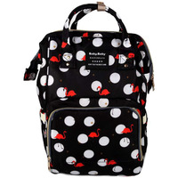 House Of Quirk Baby Diaper Bag Maternity Backpack (Black Flamingo)