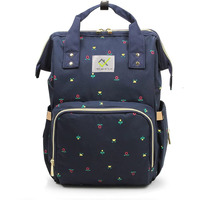 House Of Quirk Baby Diaper Bag Blue Maternity Backpack (Dark Blue Rosebud)