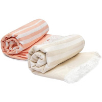Mush 100% Bamboo Large Bath Towel | Ultra Soft, Absorbent, Light Weight, & Quick Dry Towel For Bath, Travel, Gym, Beach, Pool, And Yoga | 75 X 150 Cms (Pack Of 2 Beige & Peach), 250 Tc