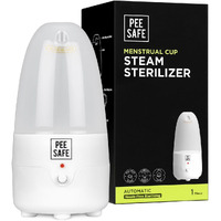 Pee Safe Menstrual Cup Steam Sterilizer | Clean Your Cup With Ease | Kills 99.9% Germs In 3 Minutes With Steam | White, For Women, Bpa Free & Auto Power Cut-Off