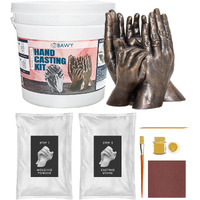 Bawy 3D Hand Casting Kit For Family Of 4 (2 Adult And 2 Kids Below 10 Years Or 1 Teenager) Molding And Casting Powder For Family Hand Print (Family Casting)