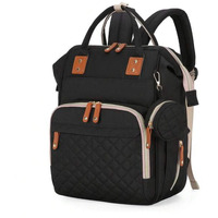 Rianz Caldor Baby Diaper Bag Large Backpack For Girls And Boys, Multi-Functional Waterproof, Diaper Pouch With Pacifier Case, Stroller Straps, Tissue Bag, And Built-In Usb Charging Port (Black)