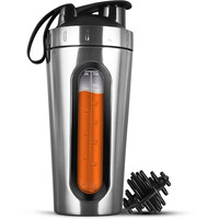 Burrdoff Bpa-Free 0.6Mm Thick 304 Stainless Steel Shaker Bottles (Silver) 950 Ml, 850 Ml