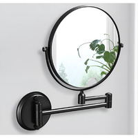 Plantex Premium Brass Magnifying Mirror/Two-Sided 360 Swivel Shaving Mirror With 5X/1X Magnification/Vanity Mirror For Bathroom (8 Inches-Black/Wall Mount)