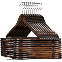 Evolluxi Lotus Wooden Hangers, Diwali Gift Hampers Solid Wood Shirt Hangers,Dress Coat Jacket Clothes Hangers,With Extra Smooth Finish, 360 Degree Swivel Hook(Retro) (Walnut, 24)