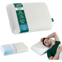The White Willow Memory Foam Pillow For Neck & Shoulder Pain Relief-Cool Gel-Cervical Pillow For Sleeping-Orthopedic Pillow For Back, Side & Stomach Sleepers-Medium Firm- Thick King Size-5" H-Cream