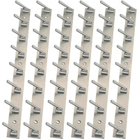 Promixo Stainless Steel 8 Pin Bathroom Clothes Hanger | Hanger For Door | Clothes Wall Mounted,| Hooks Rail For Hanging Keys,Cloth,Towel, Accessories (Pack Of 6)