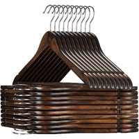 Evolluxi Lotus Wooden Hangers, Diwali Gift Hampers Solid Wood Shirt Hangers,Dress Coat Jacket Clothes Hangers,With Extra Smooth Finish, 360 Degree Swivel Hook(Retro) (Walnut, 30)