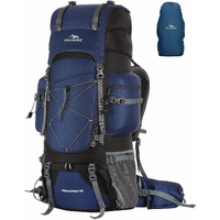Trawoc Peakpro 75 Liter Travel Backpack For Hiking Trekking Bag Camping Rucksack With Laptop Compartment/Rain Cover/Shoe Compartment Bhk002, 3 Year Warranty, Blue