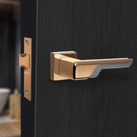 Plantex Heavy Duty Door Lock  Bathroom Door Lock/Mortise Keyless Handle Set For Home/Bathroom/Store Room/Balcony/Office With Baby Latch (7093  Pvd Choco & Satin Black Matt)