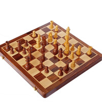 Enterro Adult Chess Board Set Wooden Magnetic 16 X 16 Inch - Handcrafted Foldable & Magnetic